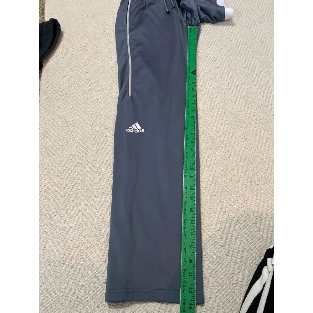 Adidas Mens Climalite Track Pants Gray White Side Stripe Athletic Small AT5294